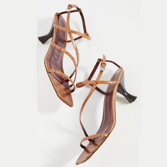 Staud Gita Strappy Sandals Brown Croc Leather Sz 40 NWT - Picture 10 of 15